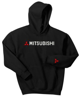 MITSUBISHI HOODIE BLACK RED WHITE SWEAT SHIRT LANCER EVOLUTION