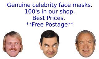 Even more Famous Movie / TV Celebrity Face Masks,  Genuine and with 