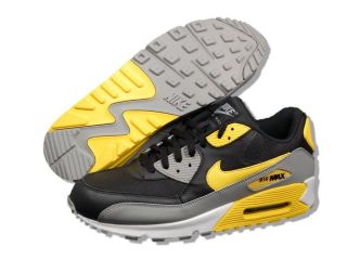 nike men shoes air max 90 black grey yellow running shoes