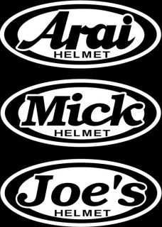 custom arai style name helmet stickers from united kingdom time