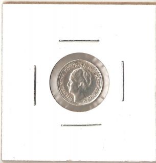 1941 SILVER WILHELMINA KONINGIN DER NEDERLANDEN,10​¢, AU