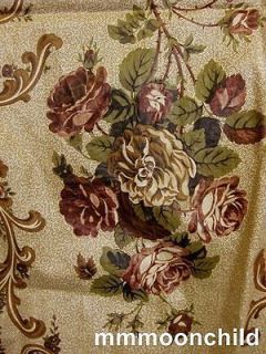 r237 antique fabric early 19c chintz yardage rose motif time