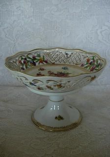 1920 SCHUMANN BAVARIA Dresden Footed Bowl / Compote Cut Outs  Made 