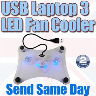   USB 3 Quiet Fan LED Cooling Cooler Pad Tray for Laptop Notebook