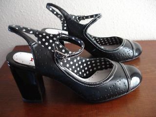 mudd jasmine black slingback heel shoes 8 8m cute