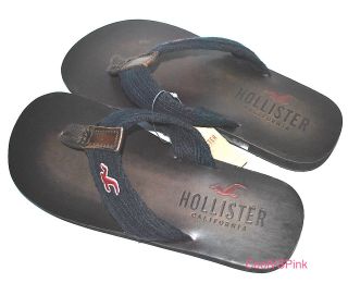 Hollister Men Leather Flip Flops Sandals Medium XL 10 / 11 & 12 / 13