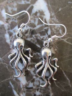 Octopus Artisian Handcrafted Earrings Emo/G​othic/Hallowee​n/Water 
