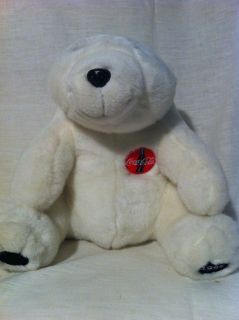 12 Coca Cola Polar Bear Vintage 1995 White Teddy Sit Plush Toy 