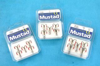 mustad weedless treble hooks 3 sizes available more options size