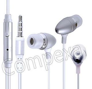 SILVER EARPHONES HANDS FREE HEADSET HEADPHONE MiC fOr Huawei MediaPad 