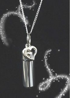 silver open heart 18 pill holder necklace w velvet pouch  7 