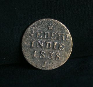 1838 Netherlands Indie 1 Cent Copper World Coin Nederl East India