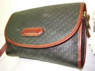 Vintage LANVIN Coated Canvas & Leather Saddle Shoulder Bag Italy
