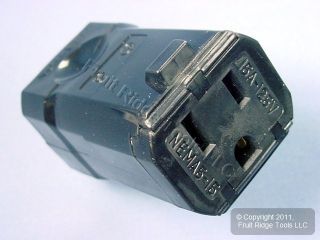 leviton black python connector plug nema 5 15 15a 125v