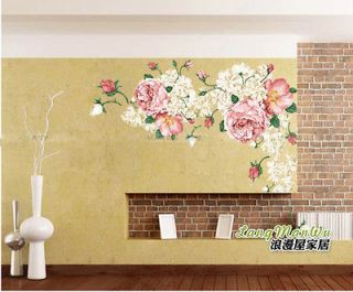 Newly listed E NEW Huge Luxury Peony Flowers Wall Sticker Art Mural 