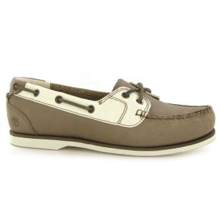 Timberland Classic 2 Eye Leather and Fabric Boat Grey Womens Shoe