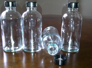 new 12 clear 4oz glass bottles w screw cap lid time left $ 8 95 buy it 