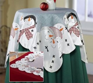 adorable embroidered winter snowman table topper new  14 99 