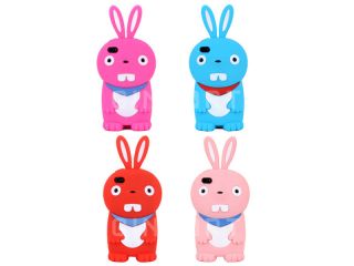 SALE 3D Cute Gagtooth Bunny Rabbit Silicone Case Cover for iPhone 5 