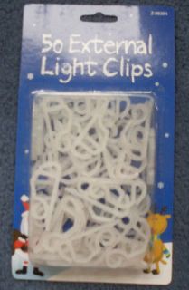 christmas 50 outdoor xmas light clips gutter hooks bnib  1 