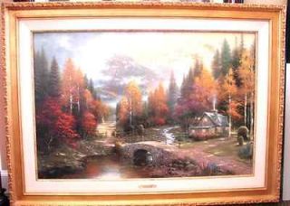Thomas Kinkade Valley of Peace (SN) Hand Highlighted   Gold Frame $ 