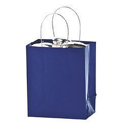 12 Mini BLUE Paper GIFT BAGS wholesale party FREE S/H favor favors