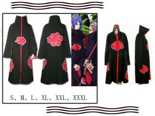 Cool Blood Red Naruto Akatsuki Uchiha Itachi CosPaly Coat Cloak / S M 