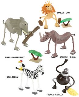 NEW SAFARI / ZOO ANIMALS CAKE TOPPER & CHILDS TOY SET FOR LARGE 