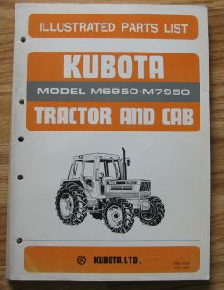 Kubota M6950 & M7950 Tractor & Cab Parts Catalog Manual book