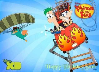Phineas and Ferb Edible Image Cake Topper Personalized 1/4 sheet