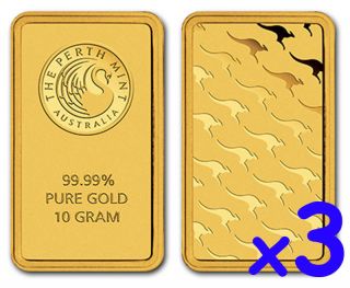   Mint Swan 10 gram 24k 99.99 Fine Gold Bars   In Assay Cards  New