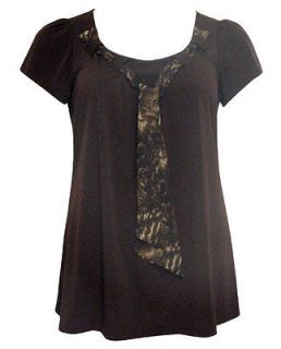 new women s plus size clothing yummy brown blouse 5x
