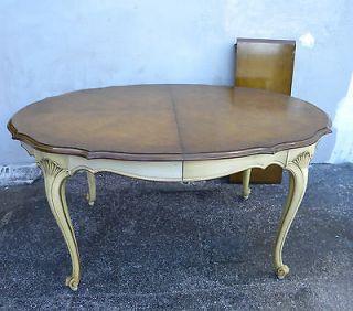 Newly listed FRENCH PAINTED CHERRY DINING TABLE WITH 1 LEAF #1811