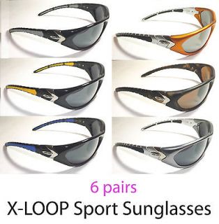 Wholesale lot of 6 X Loop Sports sunglasses latest style mixed colors 