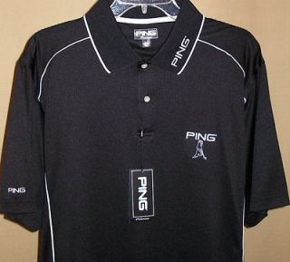 PING Tour Logo flex Short Sleeve Golf Polo XXL (Black)