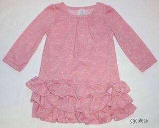 18 24 pink willow print ruffle hem Baby Gap long nightgown pajamas NWT 