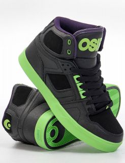 osiris shoes nyc 83 vlc high top black lime pur