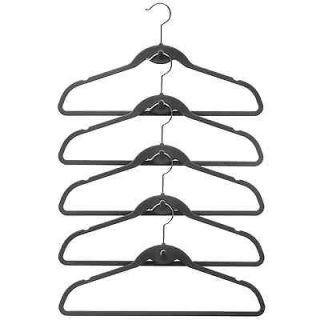 50 Flocked Cascade Hangers Velvet Black Non Slip Shirt Pants Jacket 