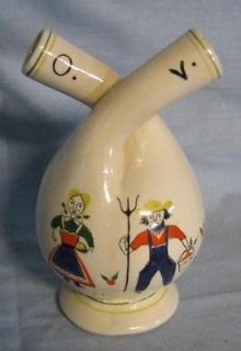 Vintage Fred Roberts Ceramic Farmer and Wife Joined Oil And Vinegar 