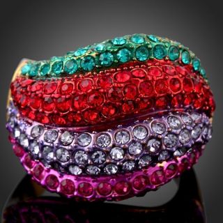 ARINNA four colour red fascinating finger Ring gold plated GP 