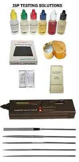GOLD SILVER TEST KIT + Diamond Tester for Testing Scrap Jewelry Rings 