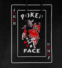 poker face hoodie joker gambling casino clown cards
