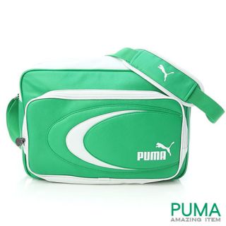 bn puma boarding messenger shoulder school bag green