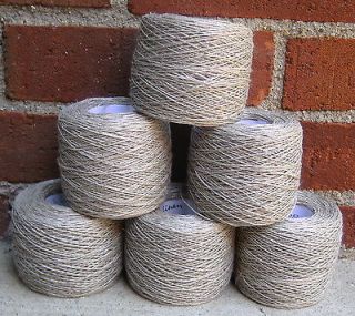 100% Linen Yarn from Belgium, 6 x 50 g, natural, fingering, NM 4.8/1