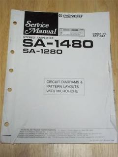 Pioneer Service Manual~SA 1480​/1280 Amplifier/Amp~​Original~Repai 