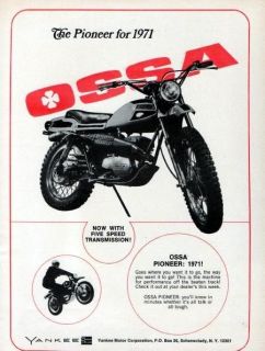 1971 ossa pioneer motorcycle original ad  13