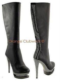 pleaser rhinestone leather couture glamour heels boots more options us