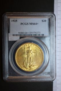 usa gold double eagle $ 20 on 1925 pcgs ms64