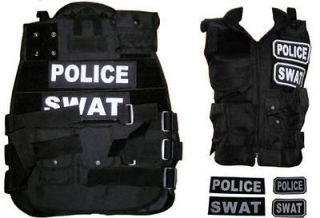 swat police black tactical vest  47 50