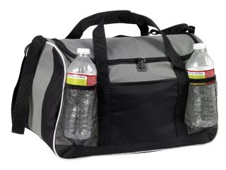 Gray Sports Gym Duffel Bag U Zipper Top for Easy Access Spacious 